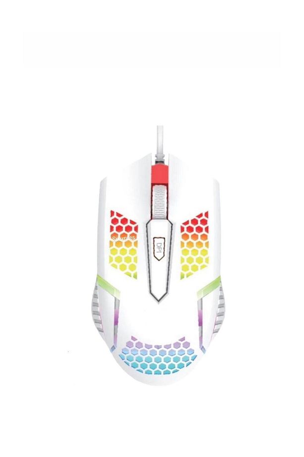 RGB Aydınlatmalı Gaming Oyuncu Mouse Beyaz Işıklı - 1