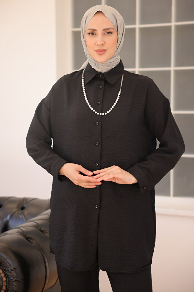 3354 Perlový náhrdelník Double Set Black - 2