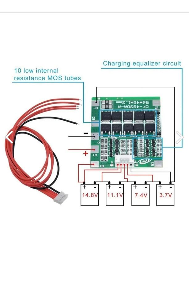 4s 30a Bms Li-ion Lityum Pil 18650 Batarya Şarj Kontrol Devresi - 2