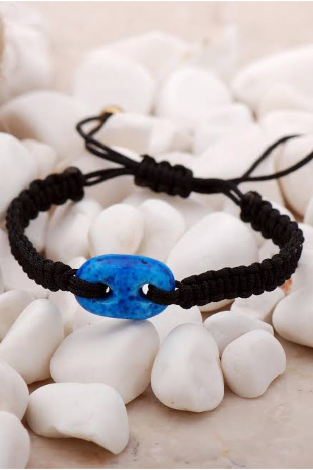 Turquoise Stone Syriac Evil Eye Bead Bracelet