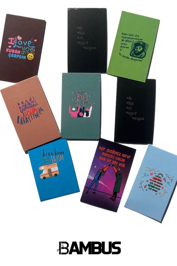 120 Sayfa Çizgisiz Mini/Minik/Minicik Defter Mini Ayraç Hediyeli 6 Adet - 7