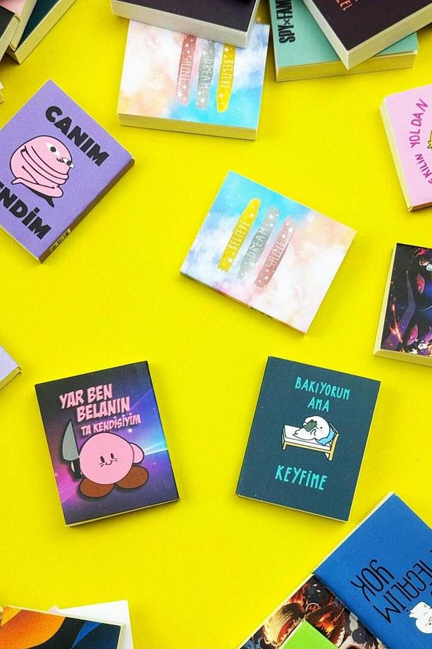 120 Sayfa Çizgisiz Mini/Minik/Minicik Defter Mini Ayraç Hediyeli 6 Adet - 3