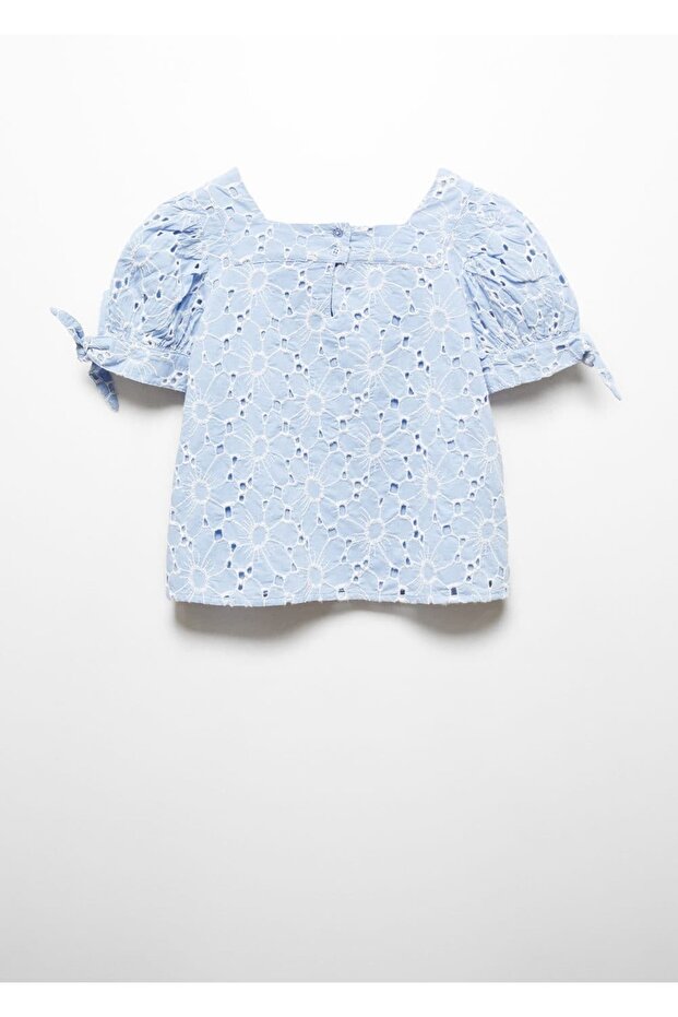 Çiçek işlemeli bluz - 3