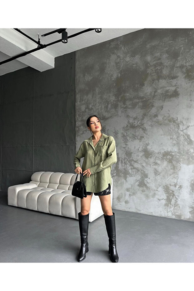 Tek Cep Düz Gömlek - 5