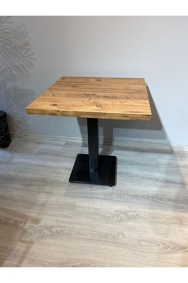 Kare Cafe Masası Mdf Balkon Masası 70x70 1 Masa 1 Döküm Ayak - 1