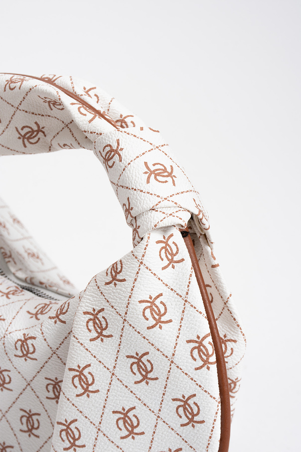 حقيبة يد كلاسيكية مطبوعة بتصميم أنيق - 7