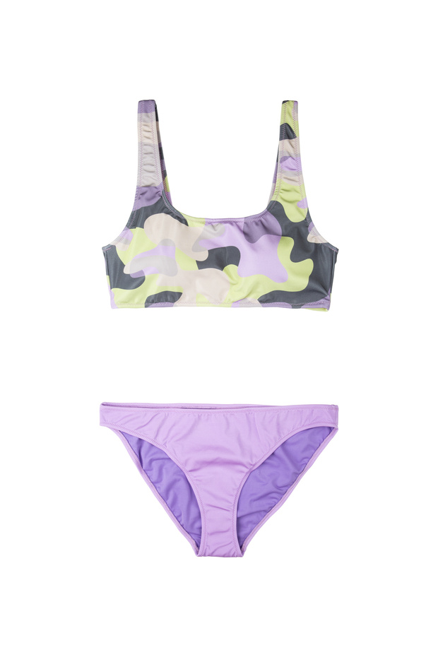 Lilac Camouflage Bralette Women's Bikini Set