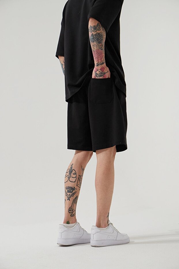 CPR4039 UNISEX OVERSIZE BASIC CEPLİ ŞORT - 4