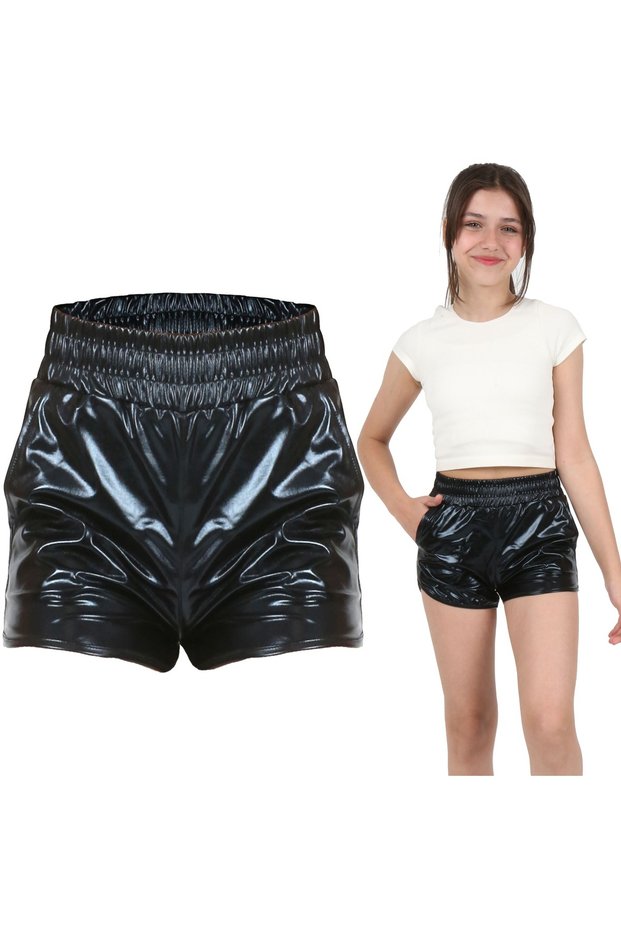 Girl's Metallic shiny, shimmering, running, walking, dancing, sports, athletic, cheerleading shorts