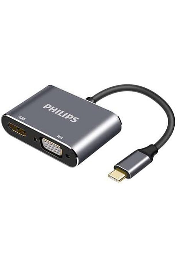 SWV6021/00 USB-C - HDMI ve VGA adaptörü, 2-in-1, 15cm uzunluk - 1