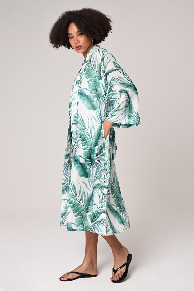 كيمونو منقوش بالفيسكوز - 2