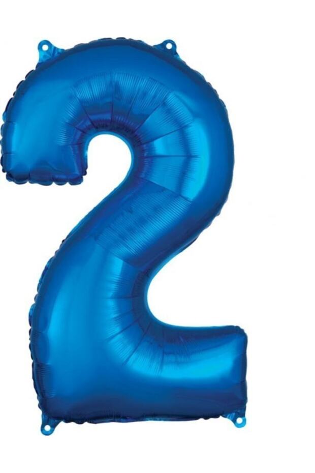 بالون فويل أزرق عدد 2 رقم 80 سم