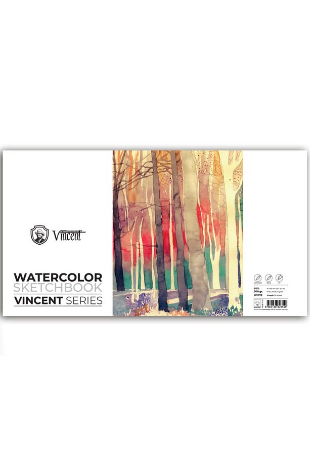 Vıncent Watercolor Sketchbook 300gr 14cmx35cm 10 Sayfa Suluboya Defteri - 1