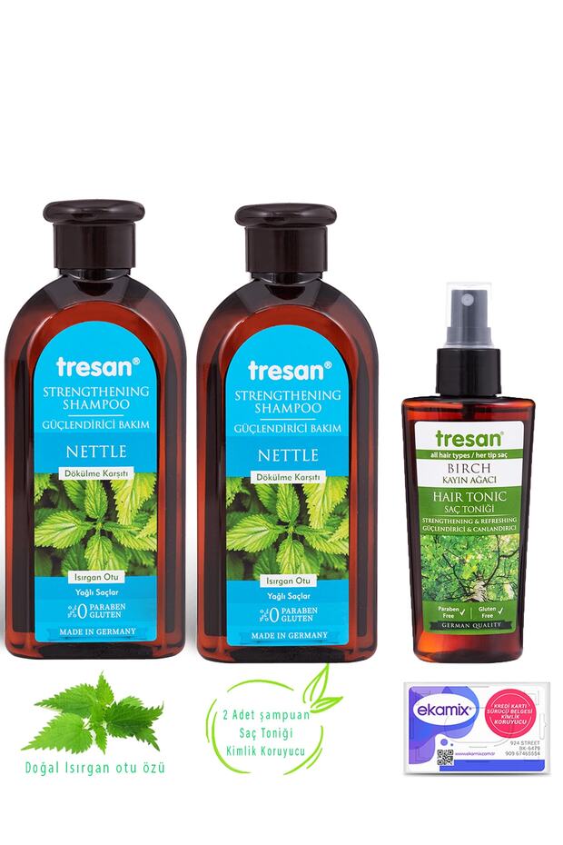 Nettle Shampoo for Oily Hair 300 ml, 2 Revitalizing Hair Tonics