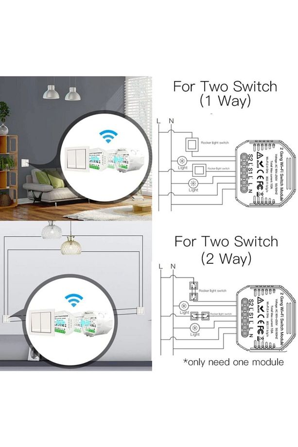 Wifi 2 Kanal Tuya Smart Life Sonoff Dual Alternatifi Mini Switch - 4