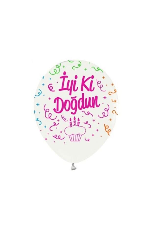 Fluorescent Happy Birthday Latex Balloon 10 Pieces