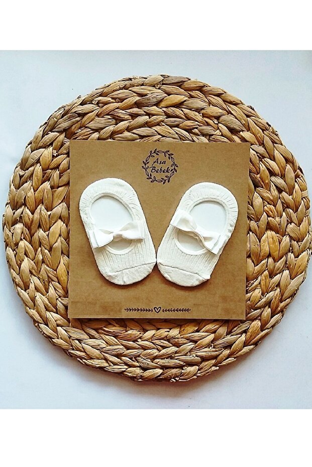 Baby Girl Cream Ballerinas with Satin Bow