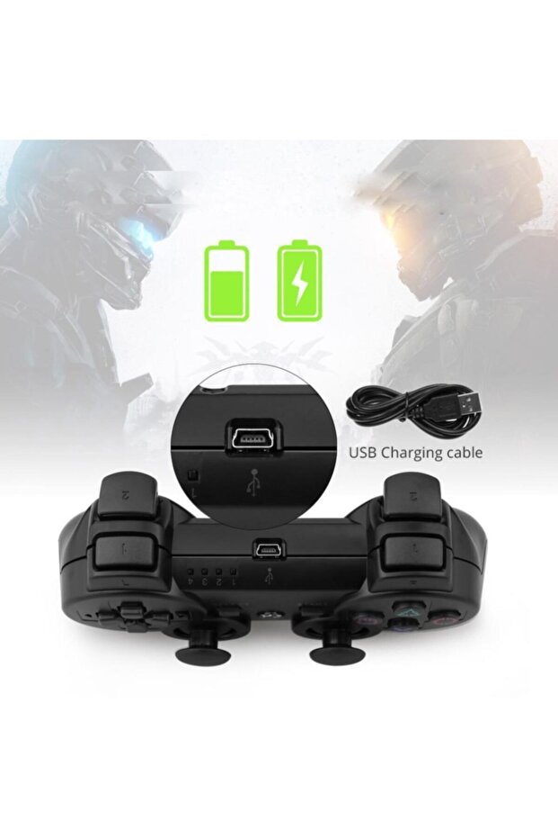 Ps3 Kablosuz Oyun Kolu Ps-3005 Bluetooth Wireless Game Pad Ps3 - 5