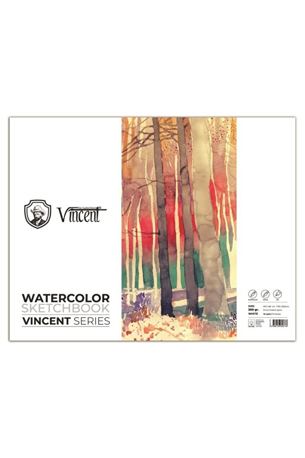 Watercolor Sketchbook White Watercolor Block 300 Gr 45,5x65 Cm 10 Sheets