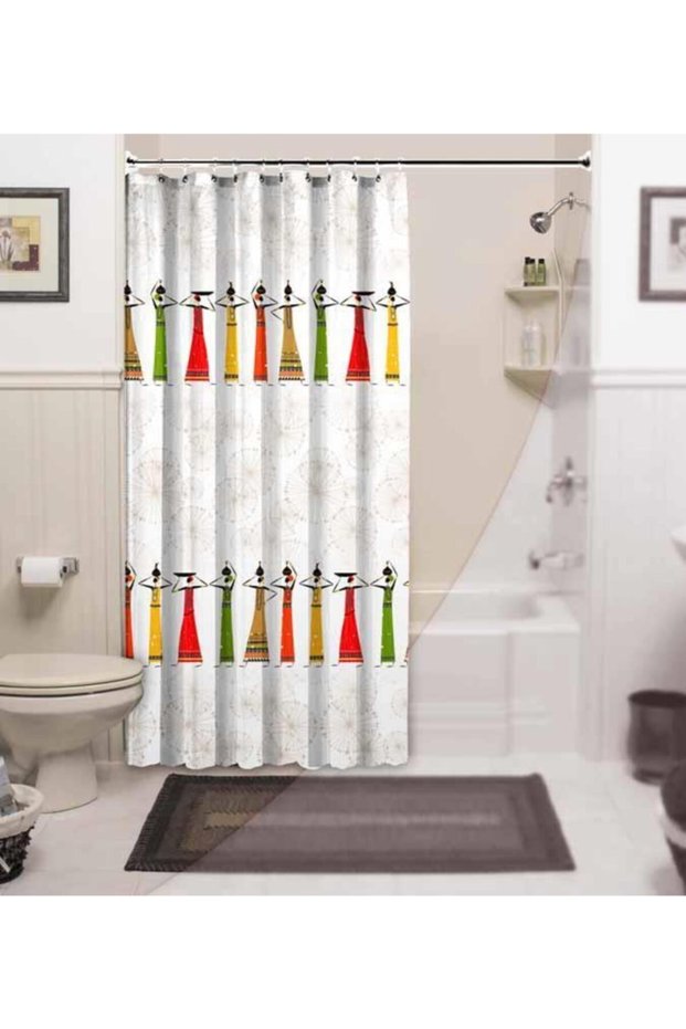 Bathroom Curtain 1X180X200 Single Wing Shower Curtain with Ring Gift Shower Cabin Curtain Africa