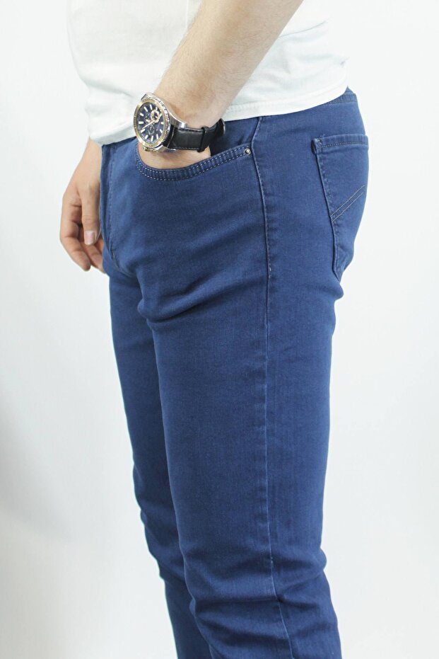 Erkek Yüksek Bel Regular Fit Kot Pantolon - 2