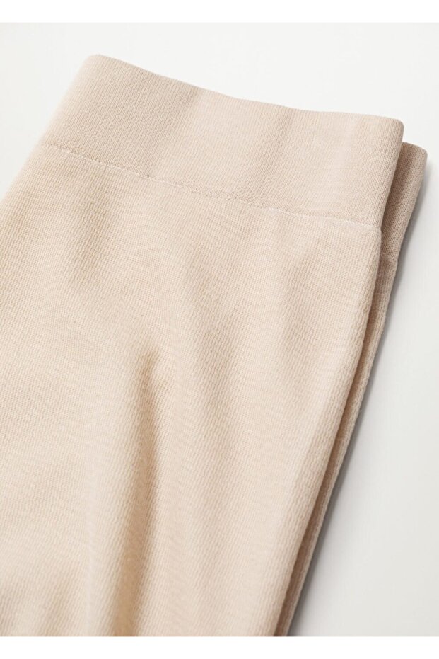 Kadın Ekrü Dokuma Pantolon - 7