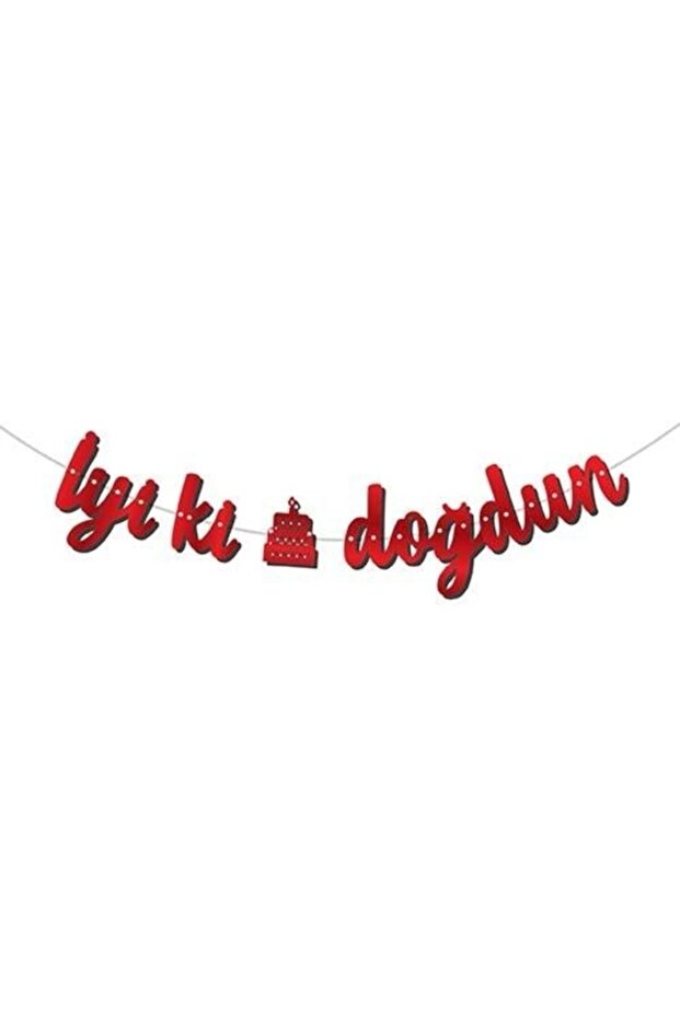 Happy Birthday Caliography Banner - Red Color