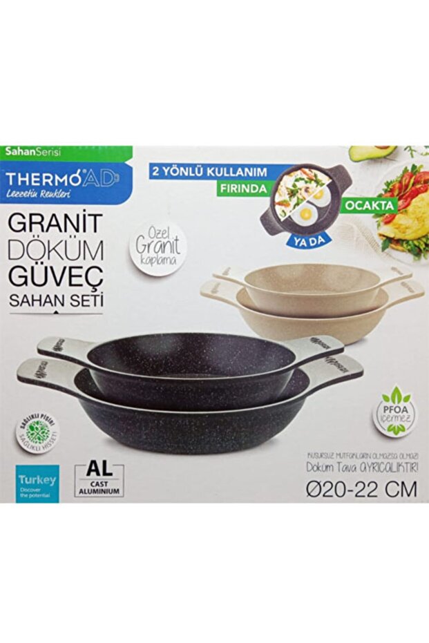 2'li Sahan Seti Gri 20-22cm - 1