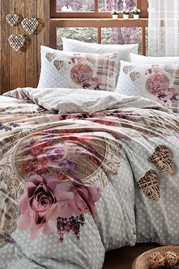 Double Ranforce Duvet Cover Set Livia Blue