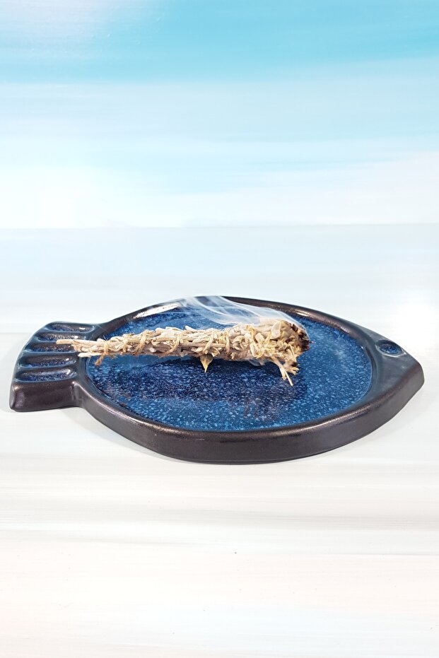 El Yapımı Seramik Balık Tabak - 5