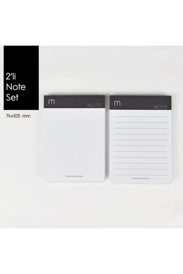 Munu Planner - Black & White 2'li Note Set - 2