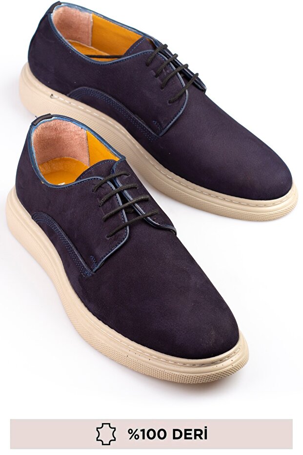 100% Nubuck Leather, High-Sole, Men's Shoes