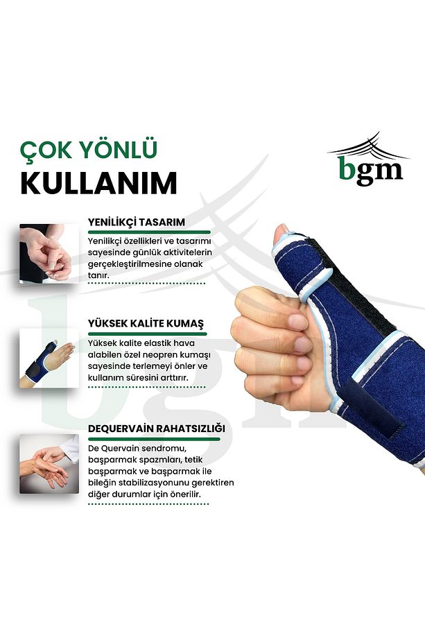 Baş Parmak Ateli Destekli El Bilek Splinti Yüksek Kalite Tespit Ateli - 4