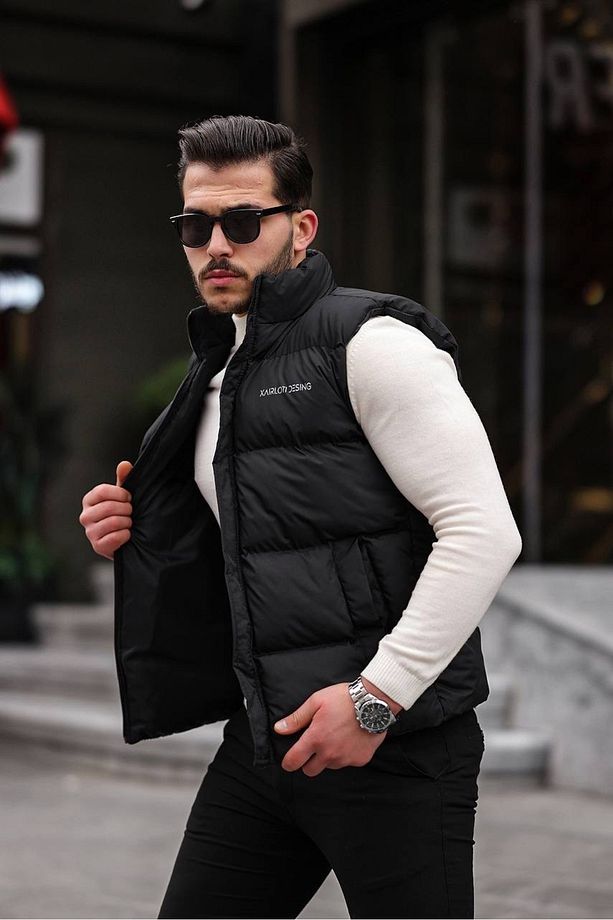 Crozvise Mat Kumaş Şişme Yelek Siyah - 1