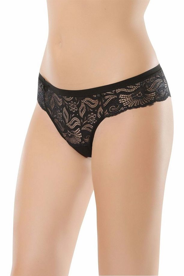094 Dantelli String Külot 2li Paket Siyah L - 1