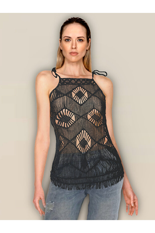 Macrame Style Lace Blouse - 3