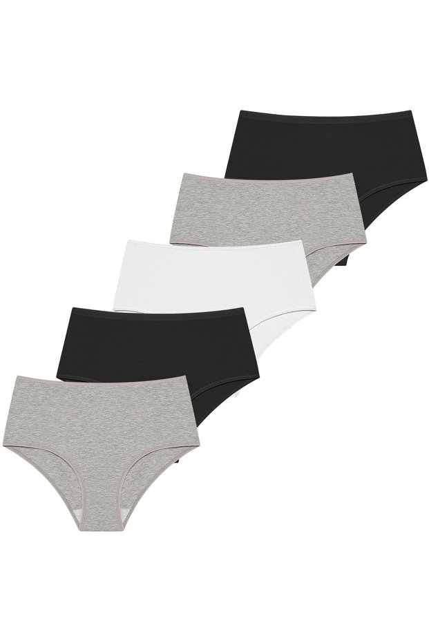 Lycra Box of 5 Premium High Waist Panties Suitable for Daily Use Berry G-007 A
