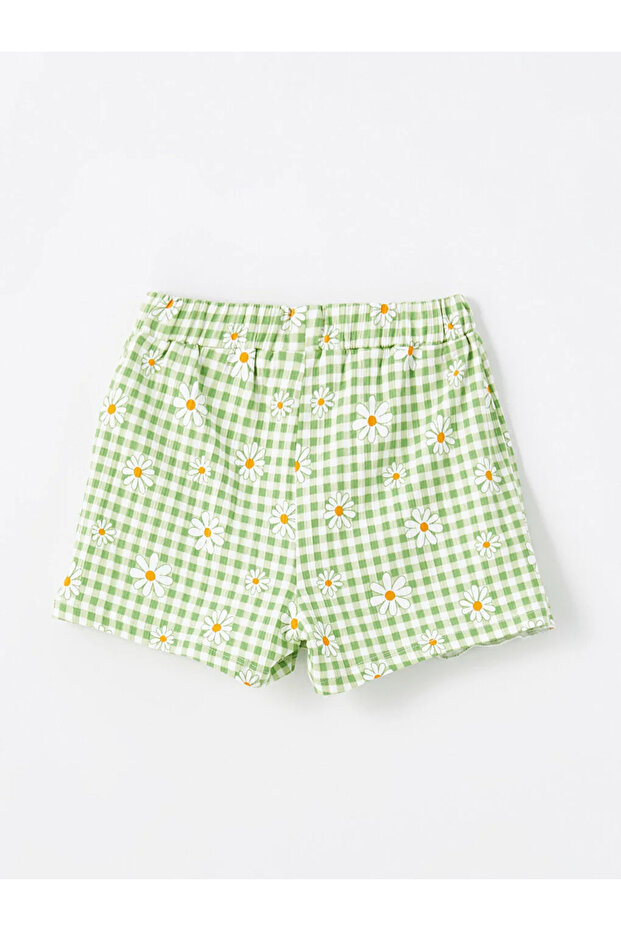 LCW baby Bisiklet Yaka Kısa Kollu Baskılı Kız Bebek Tişört ve Şort Etek 2'li Takım Mrglobal - 4