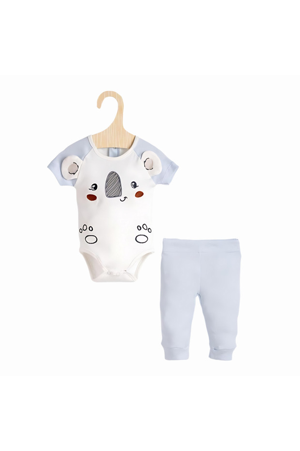 Baby Set Cotton Short Sleeve Printed Top and Bottom Set with Snaps on the Back 3-12 Months