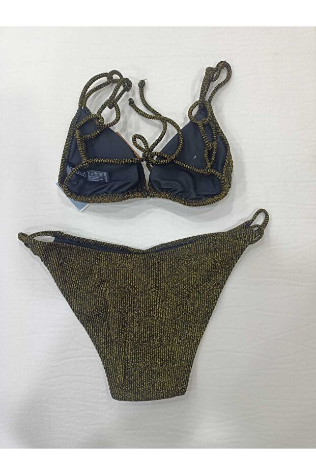 ÜÇGEN TOPARLAYICILI SİMLİ BİKİNİ TAKIMI - 2