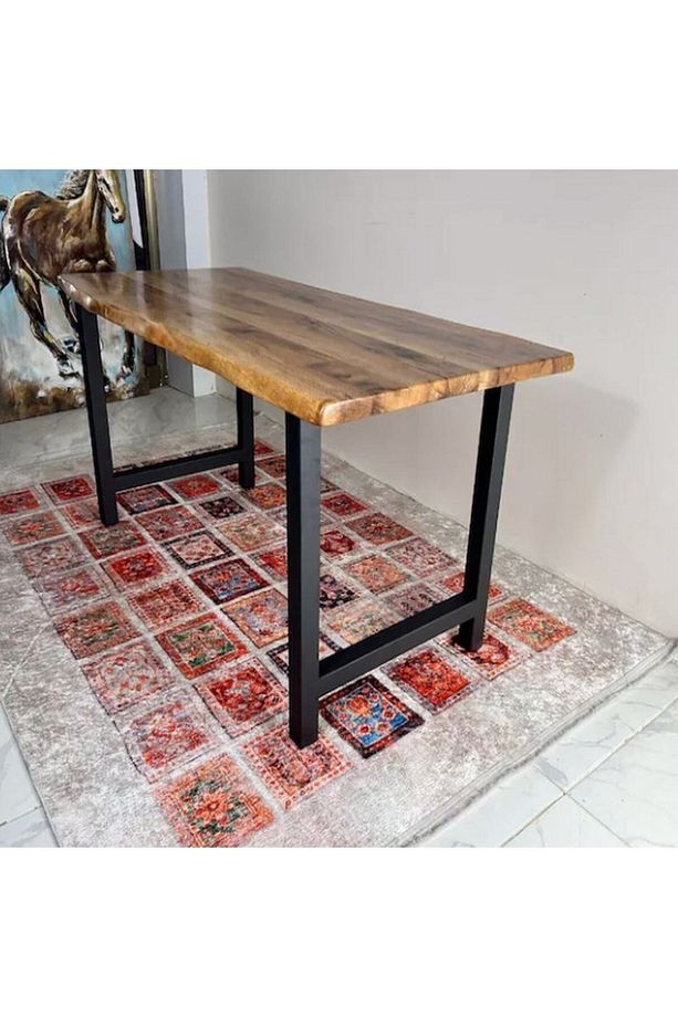 Metal Ayak Masa Ayağı Ahşap Kütük Masif Çalışma Yemek Mutfak Ofis Masası Retro Ayak 2 Adet 70 Cm - 4