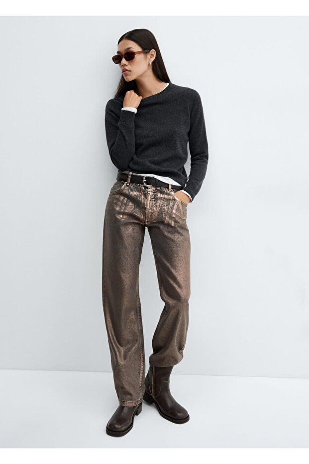 Foiled Straight Jeans - 5