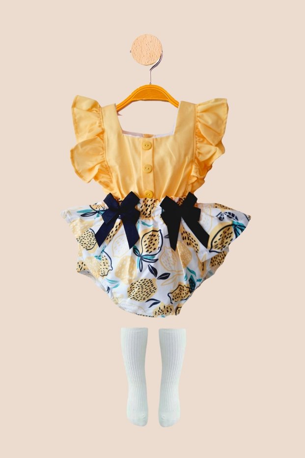 Baby Girl Kids Romper Socks Set Concept Baby Dress Summer Salopet Set