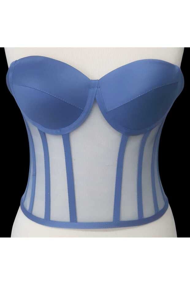 مشد شفاف من Underwire بوستير نيلي