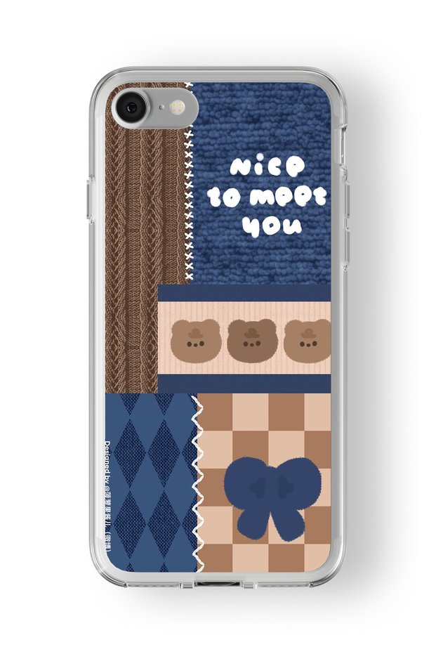 حافظة شفافة مطبوعة بتصميم Nice to Meet You متوافقة مع iPhone 7 و8