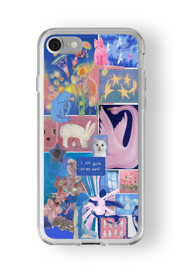 غلاف شفاف مطبوع بتصميم كولاج متوافق مع iPhone 6 و 6s