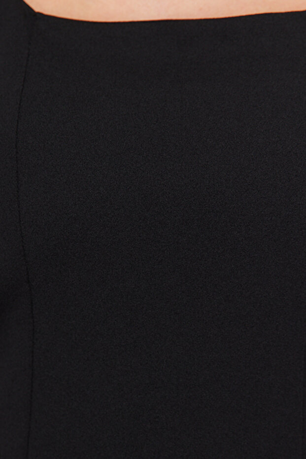 Siyah Fitted/Vücuda Oturan Esnek Örme Bluz TWOSS24BZ00492 - 5