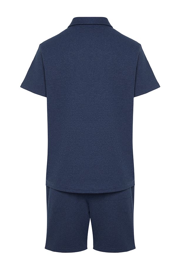 Indigo Regular/Normal Kesim Dokulu Kumaş Etiketli Polo Yaka Eşofman Takımı TMNSS23EM00003 - 8