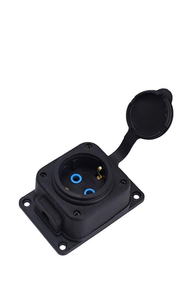 1kmp مقبس حائط مطاطي أحادي الطور 1x16a أسود