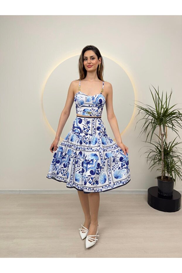 Floral Patterned CROP Suit - 2